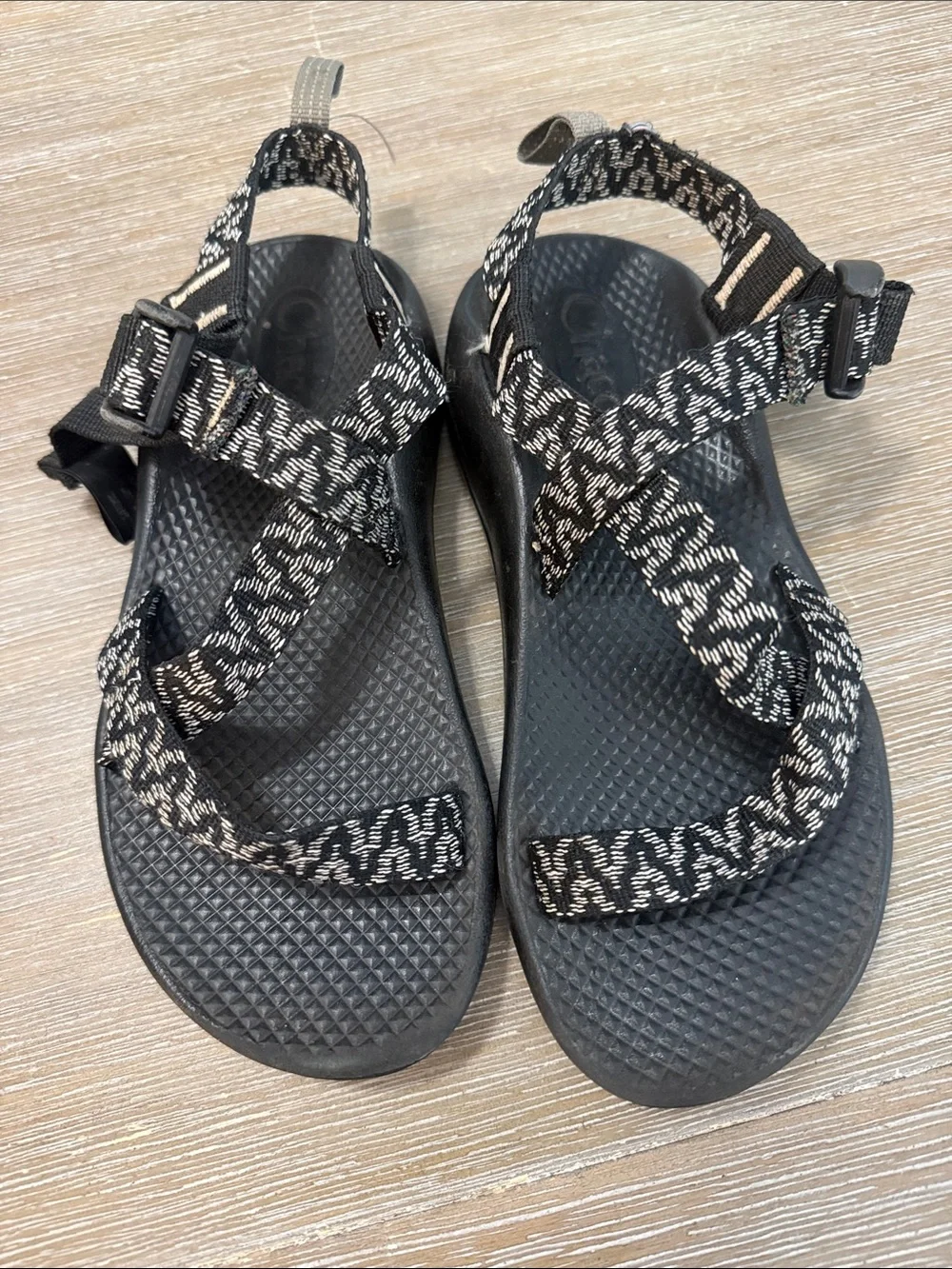 Chaco Kids Black & Cream Patterned Sport Sandals